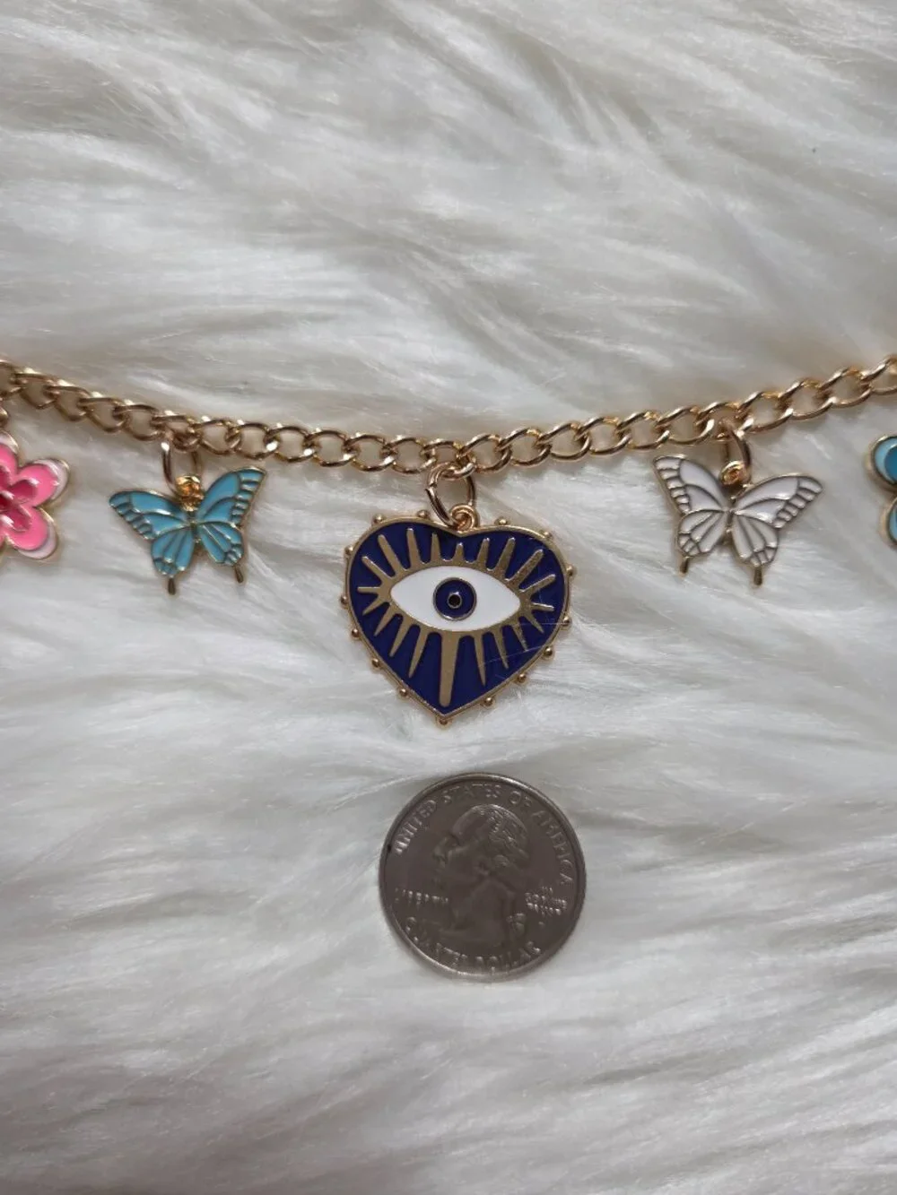 Evil Eye & Butterfly Bag Charm/Keychain